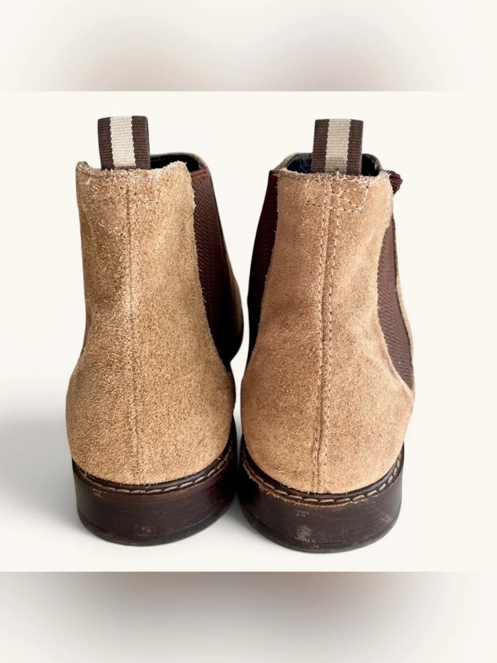 Franco Fortini Tan Suede Chelsea Boots Sleek Design